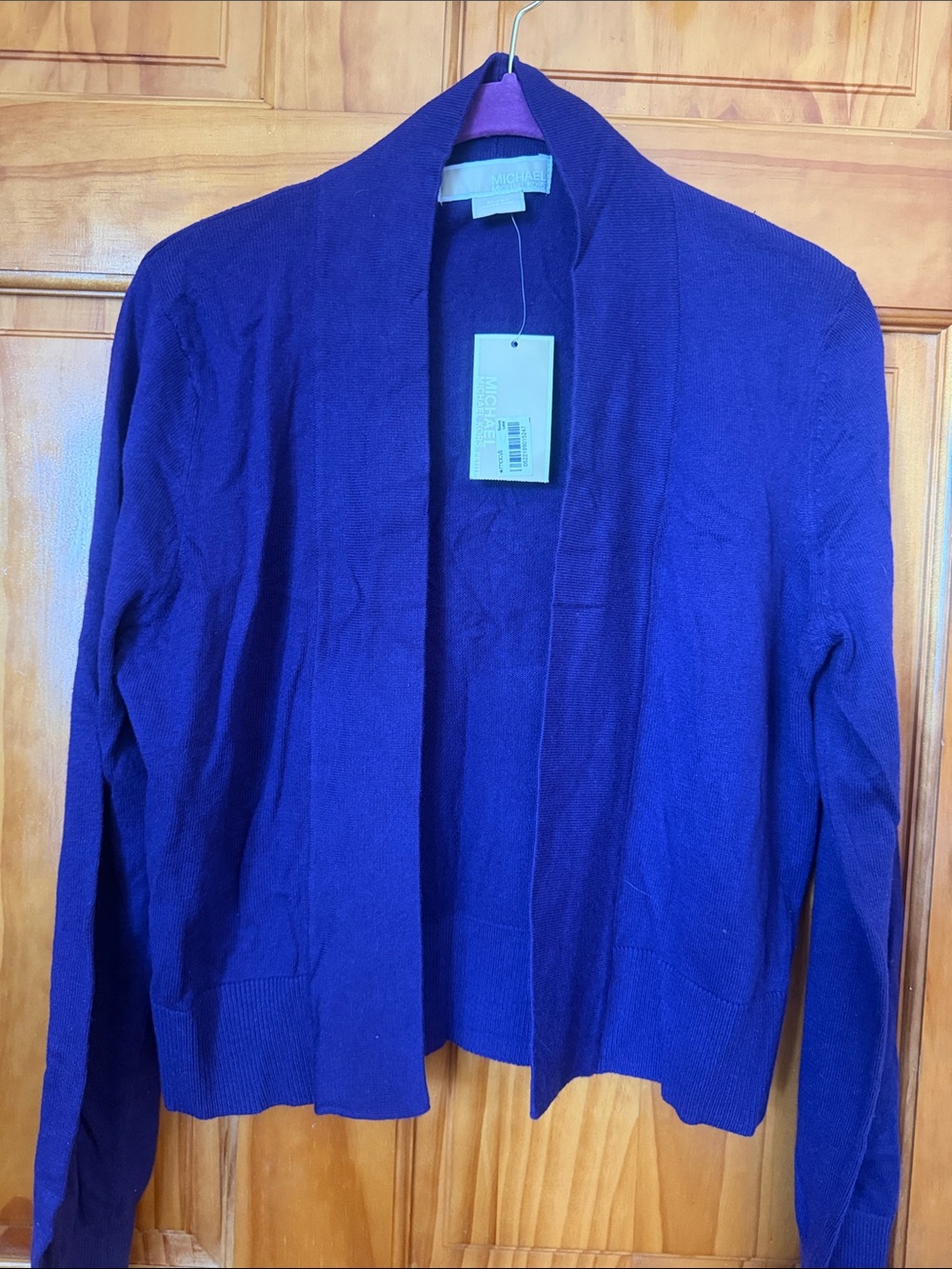 Michael Kors Deep Purple Open Cardigan